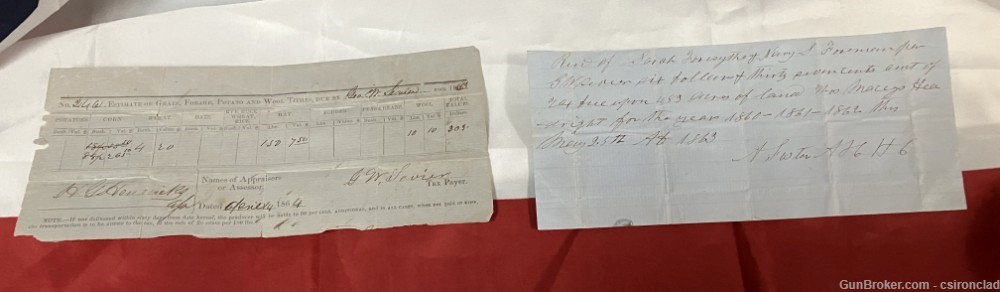 Civil War Confederate States Tax receipts for paid taxes-img-1