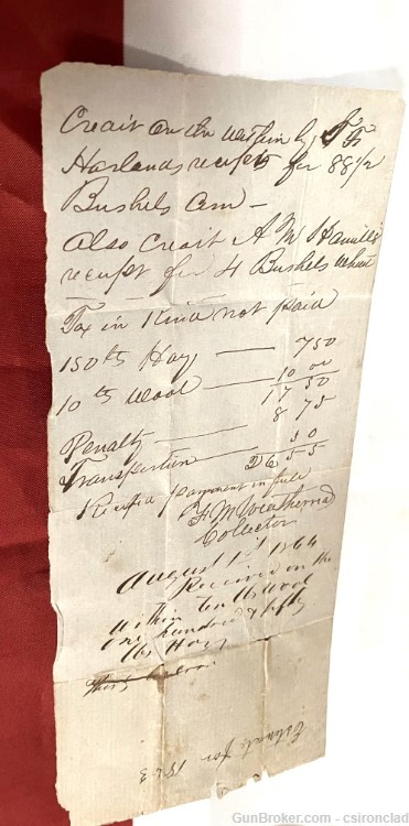 Civil War Confederate States Tax receipts for paid taxes-img-6