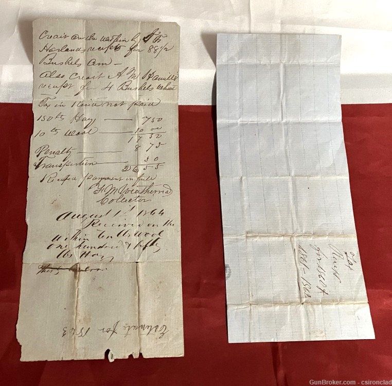 Civil War Confederate States Tax receipts for paid taxes-img-8