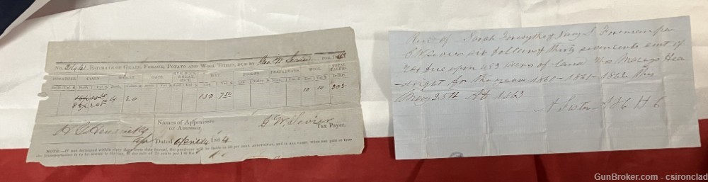 Civil War Confederate States Tax receipts for paid taxes-img-0