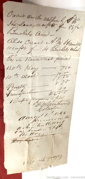 Civil War Confederate States Tax receipts for paid taxes-img-7