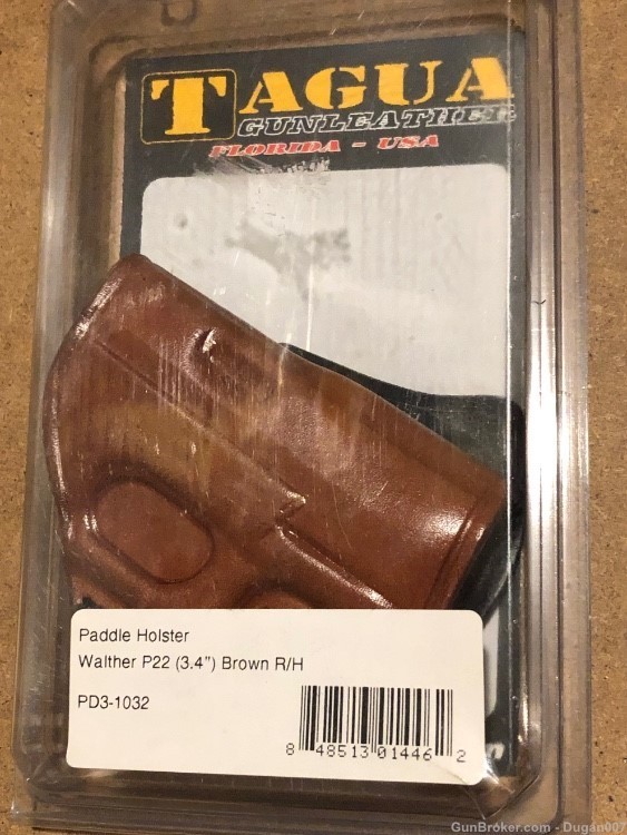 Walther P22 Tagua brown leather right hand holster 3.4” barrel-img-0