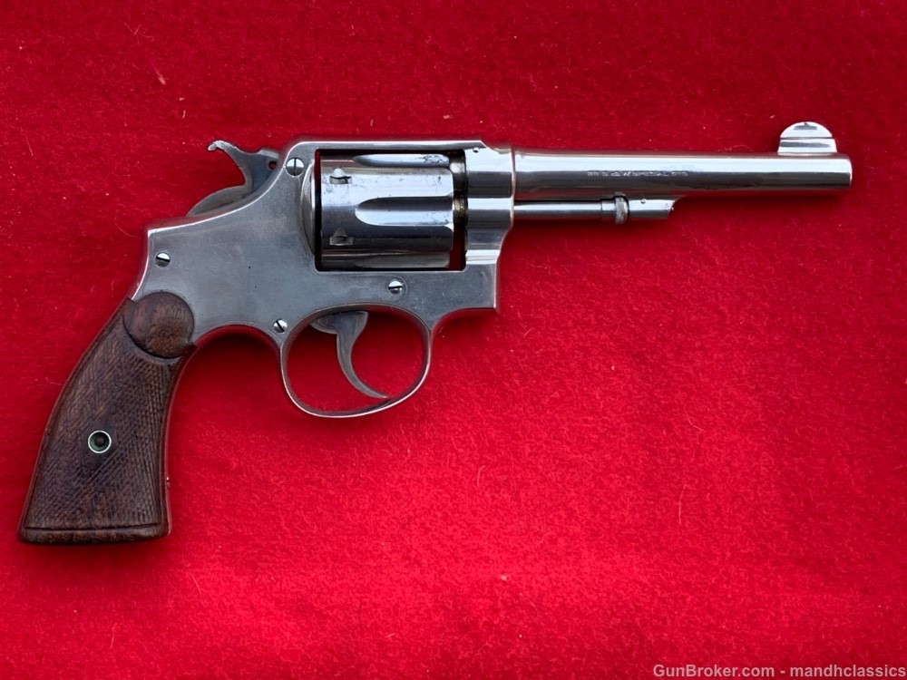 Nice 1920 Smith & Wesson M&P, 5", NICKEL, 38 Spec-img-0