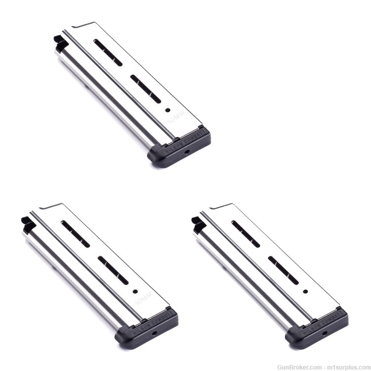 3 Pack Wilson Combat USA MADE 9rd 10mm Colt 1911 Stainless Steel Magazine-img-1