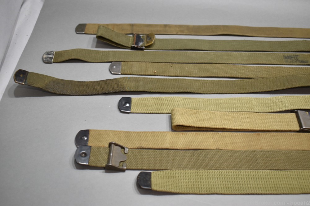 10 US M1 Garand Early Web Slings Some Dated MRT Narrow Keepers Flat Bands -img-6