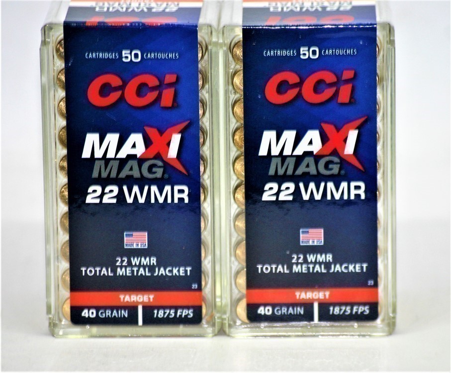 22 Mag WMR CCI MaXi Mag 22 WMR 40 Grain TMJ Magnum TARGET 100 RDS-img-0