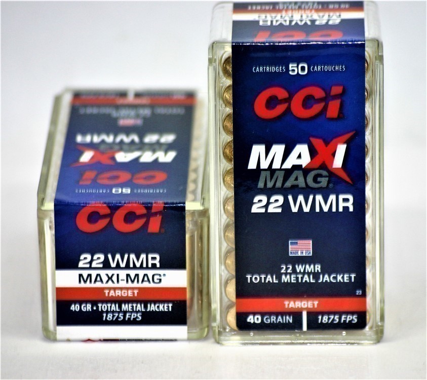 22 Mag WMR CCI MaXi Mag 22 WMR 40 Grain TMJ Magnum TARGET 100 RDS-img-1