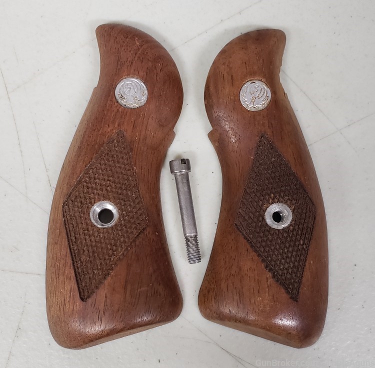 Ruger Security Six Speed Six factory wood grips round butt-img-0