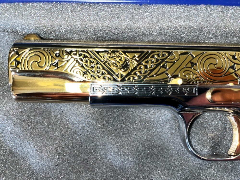 Colt Seattle Engraving O1911CZ Celtic 1911 24K Gold TT Chrome 45ACP Layaway-img-14