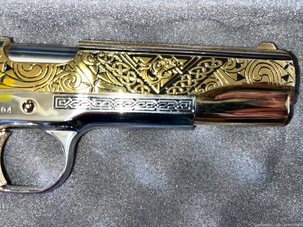 Colt Seattle Engraving O1911CZ Celtic 1911 24K Gold TT Chrome 45ACP Layaway-img-11