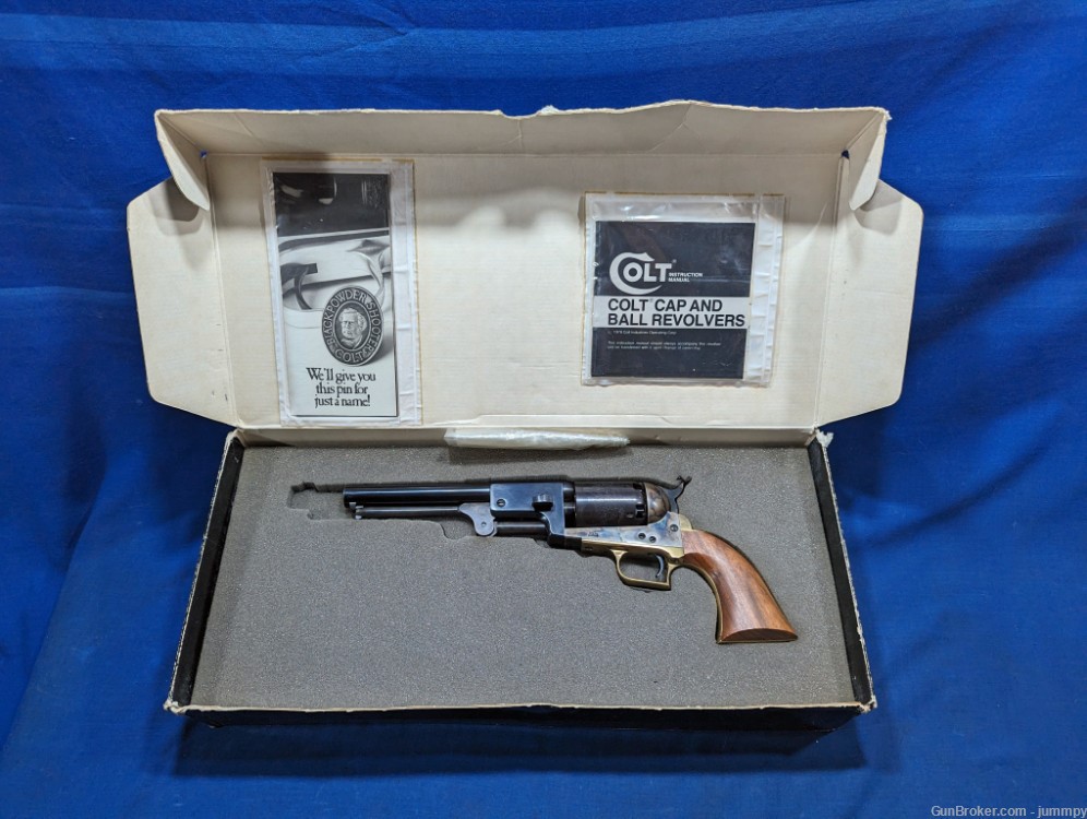 Unfired Colt 1st Model Dragoon 44 cal 8" Barrel Black Powder Revolver w/box-img-1