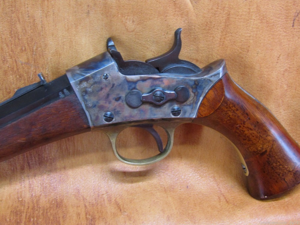 Rare Uberti 1879 22 LR Single Shot Falling Block Target Pistol-img-13