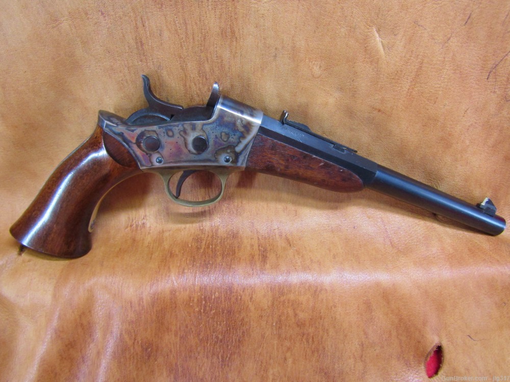Rare Uberti 1879 22 LR Single Shot Falling Block Target Pistol-img-0