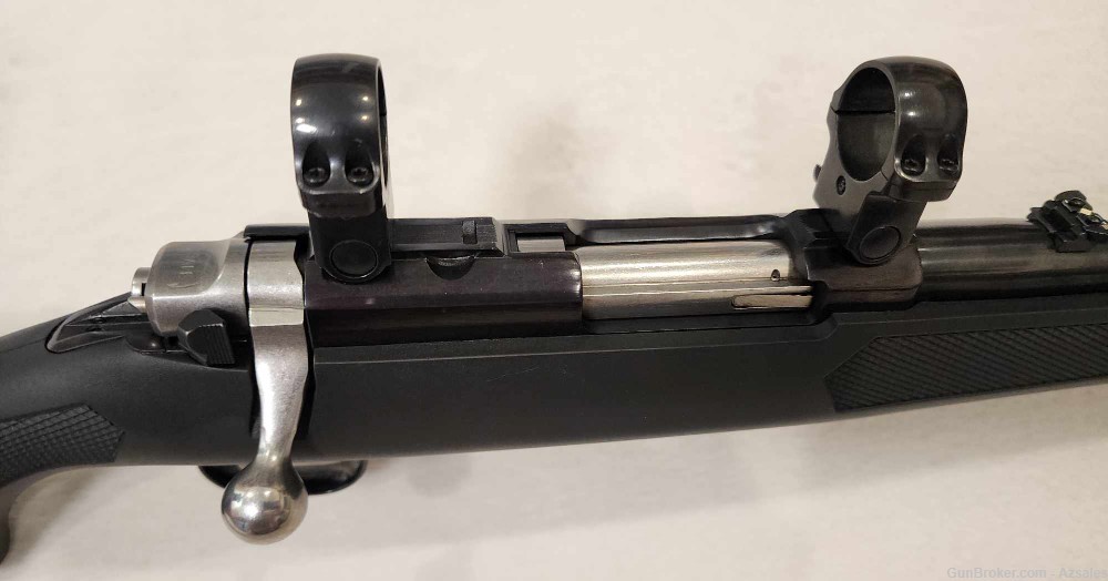 Ruger 77/44 44 Rem Mag Synthetic Stock with Scope rings-img-4