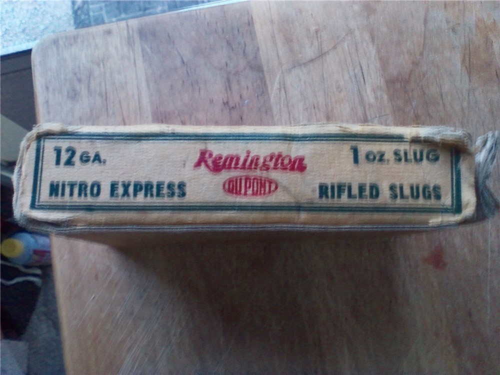 Vintage Remington 12 ga. Du Pont Kleanbore Nitro Express Rifled Slugs-img-1