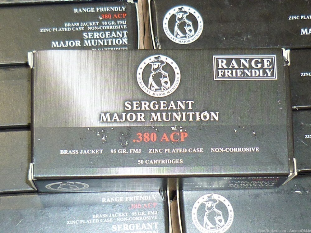 50rd - SEARGENT MAJOR - .380 ACP - Zinc Casings - 95gr FMJ - NON MAGNETIC-img-2