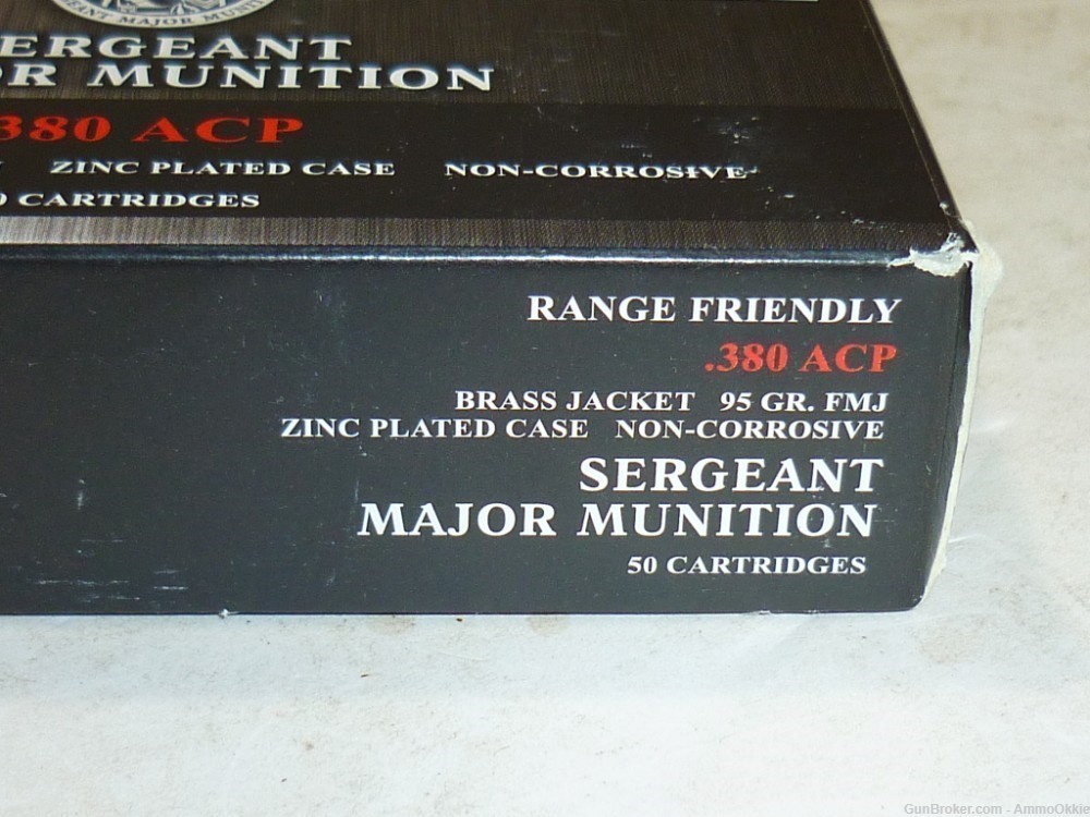 50rd - SEARGENT MAJOR - .380 ACP - Zinc Casings - 95gr FMJ - NON MAGNETIC-img-5