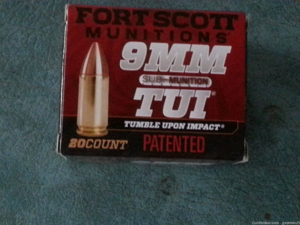  9MM Fort Scott Munitions -125gr Tumble Upon Impact TUI Box of 20-img-1