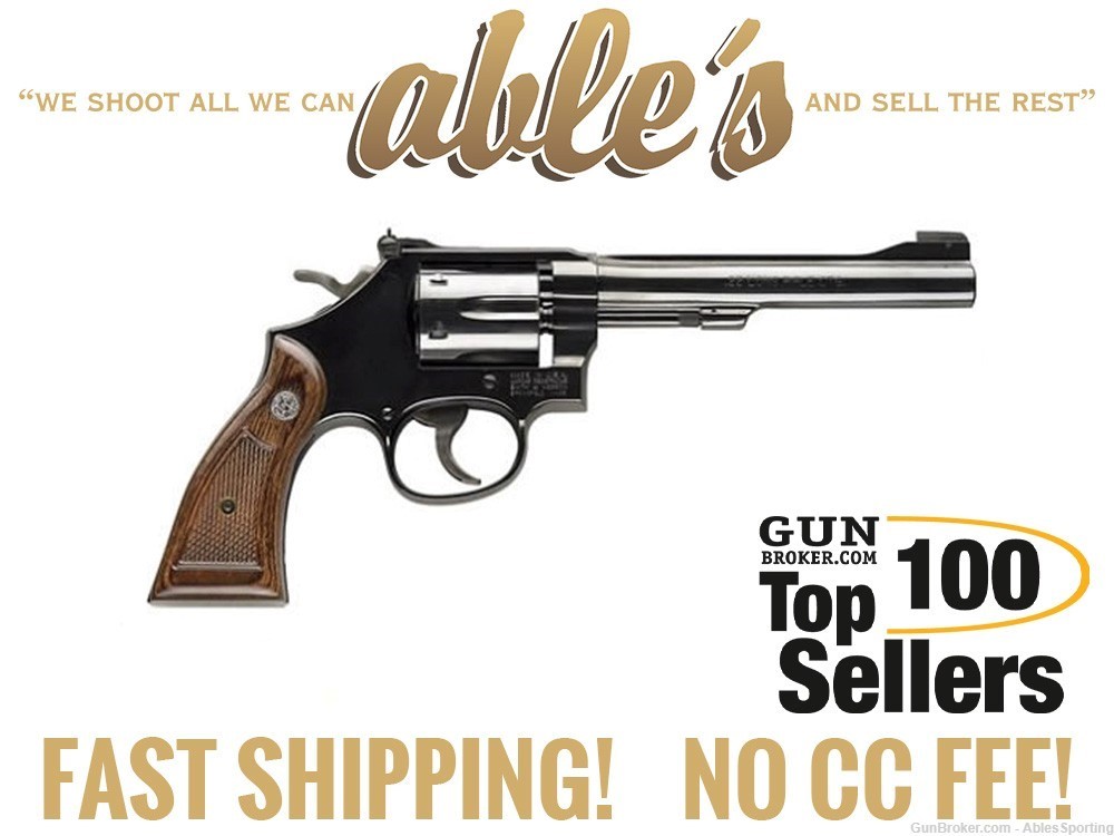 Smith & Wesson M17 Classic Revolver 150477, 22 LR, 6", Wood Grip, NIB-img-0