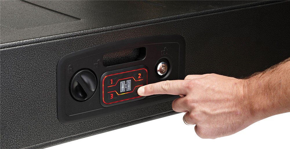 Hornady Rapid Safe AR Gunlocker RFID Access Code Key Entry Black Steel Hold-img-0