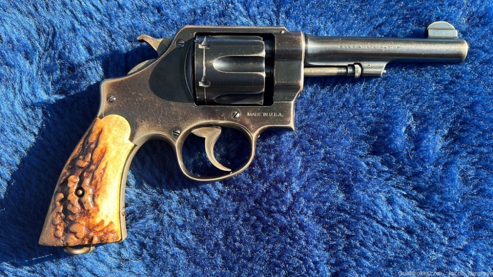 S&W 44 Hand Ejector (1927) w/ Letter and Original Stag Grips-img-1