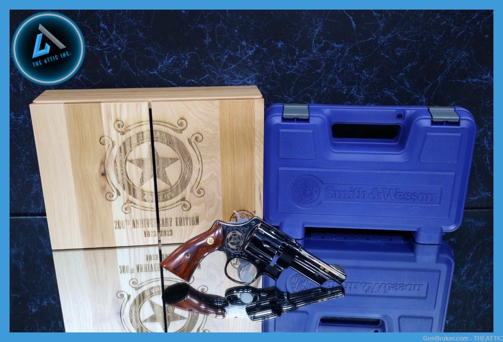 SMITH & WESSON N-TX .357 MAGNUM REVOLVER TX RANGERS CASE AND DISPLAYBOX-img-0
