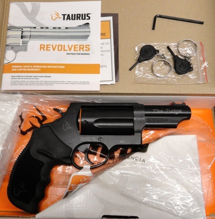 Taurus Judge 3” Bbl 45 Colt/410 2.5" Shells Matte Blk Fiber Optic 2-441031T-img-4