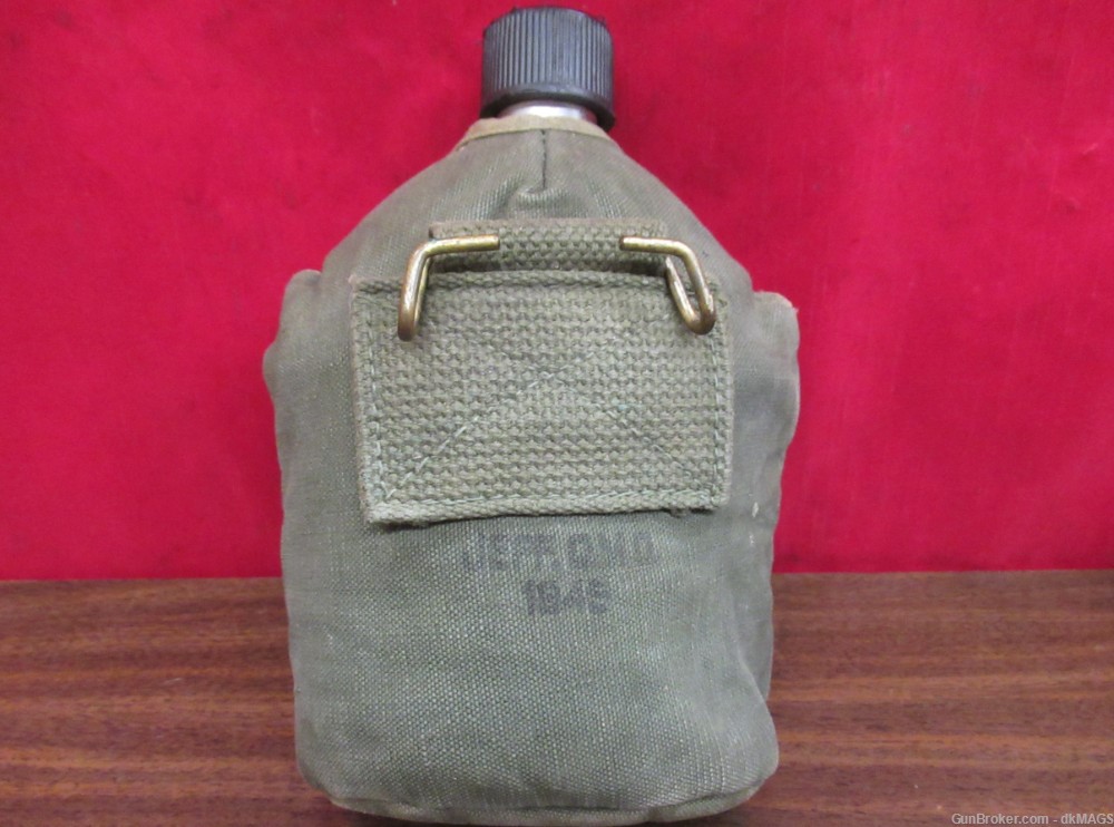 2 Cold War Canteens Metal Plastic Steel Can Military Surplus OD Green-img-10