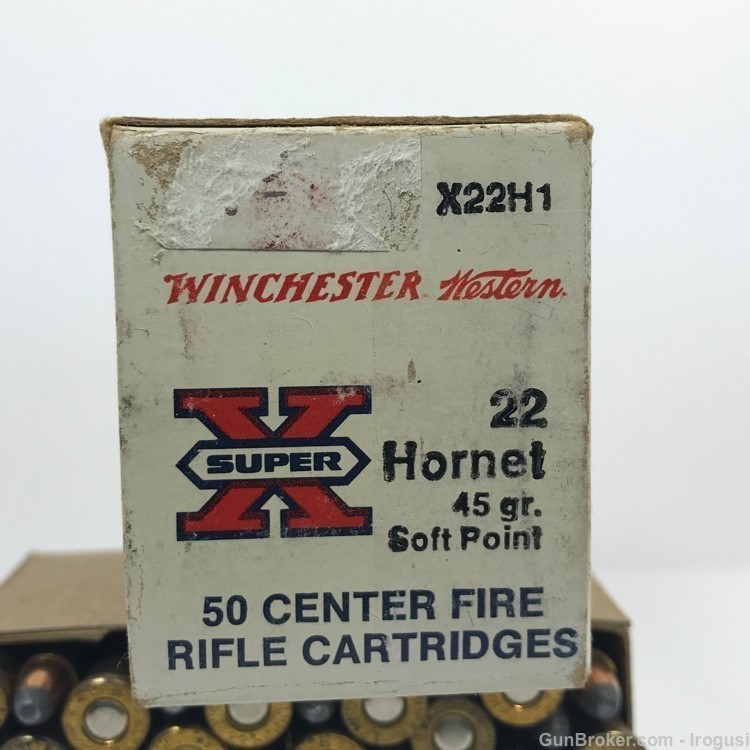 1984 Winchester Western .22 Hornet 45 Gr Soft Point FULL Vintage Box 999-PX-img-5