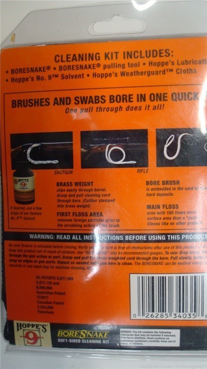 HOPPE'S 12 GA Bore Snake Soft-Sided Cleaning Kit "The Worlds Fastest"-img-2