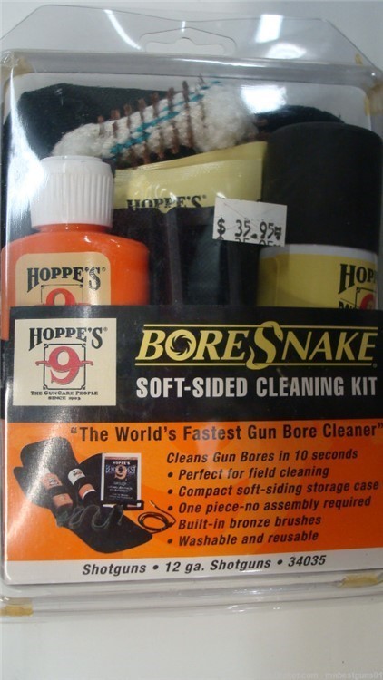 HOPPE'S 12 GA Bore Snake Soft-Sided Cleaning Kit "The Worlds Fastest"-img-0