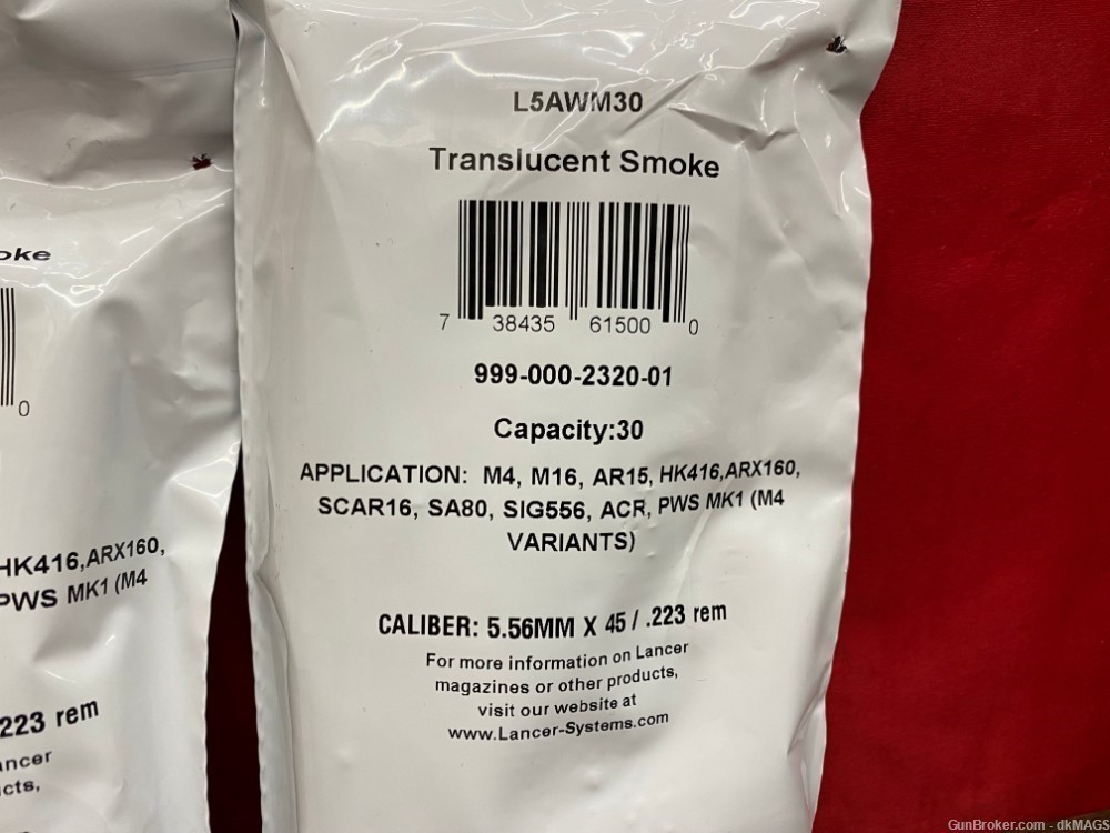 2 Lancer 5.56/.223 30rd Translucent Smoke Magazines-img-2