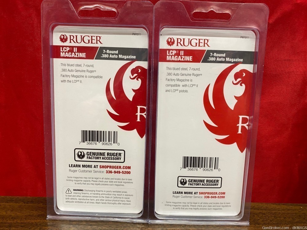 2 OEM Ruger LCPII  .380acp 7rd Magazines-img-9