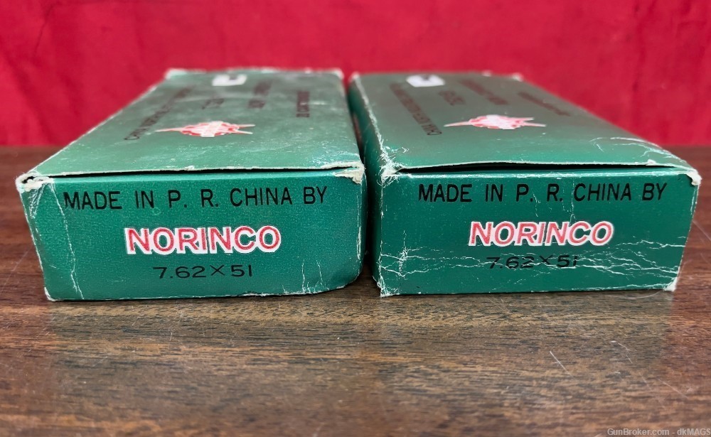 40 RDs Chinese Norinco 7.62x51 Copper Washed Steel Case Ammunition Ammo-img-1