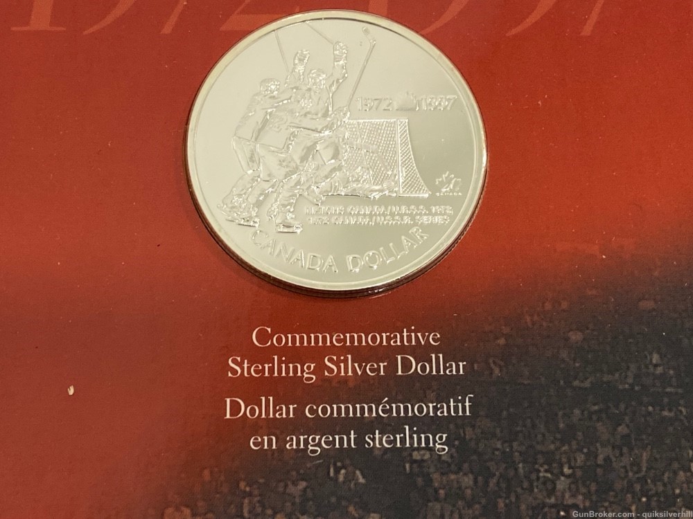 Beautiful 1997 Canadian Hockey Commemorative Silver Coin/Pin Set 1972-1997-img-3