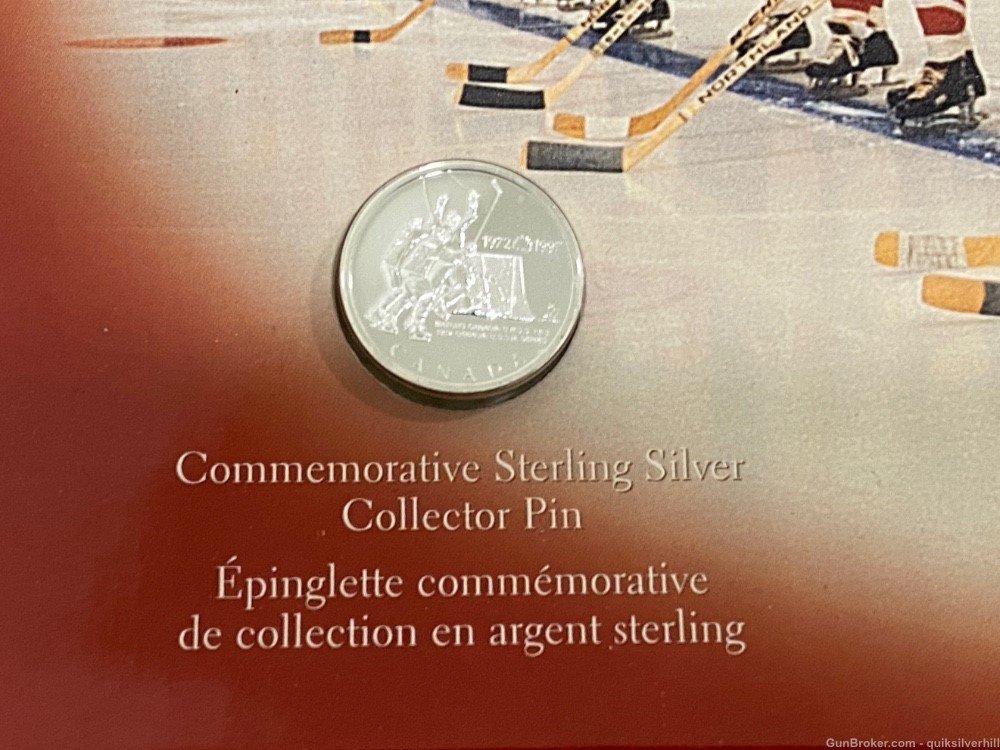 Beautiful 1997 Canadian Hockey Commemorative Silver Coin/Pin Set 1972-1997-img-5