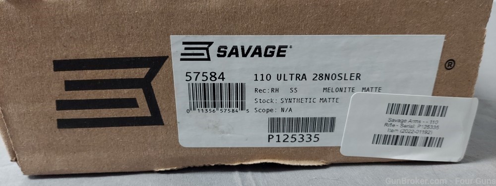 Savage 110 Ultralite 28 Nosler 2rd 24" BBL Adj Stock 57584 NEW LOWER PRICE-img-3