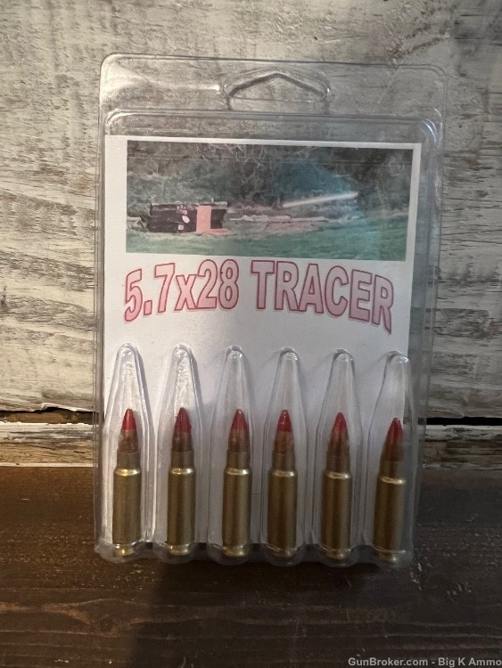 Exotic 5.7 ammo 5.7 x 28 tracer ammo 6 pack extends 600 yards No cc fees-img-0