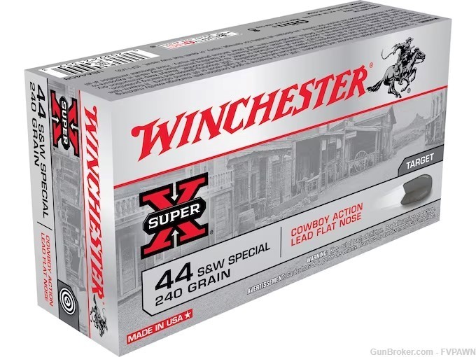Winchester USA Cowboy Ammo 44 Special 240 Grain Lead Flat Nose Free Ship-img-0