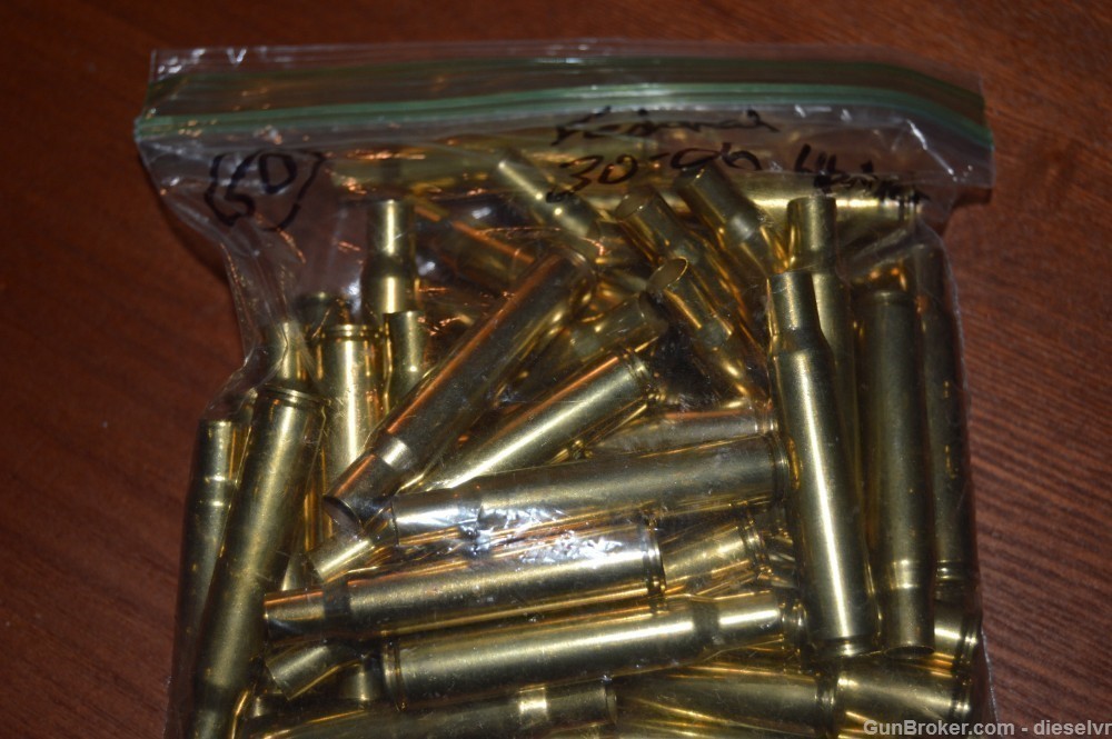 50 SUPER Clean 30-06 FEDERAL Brass Shell Casings-img-0