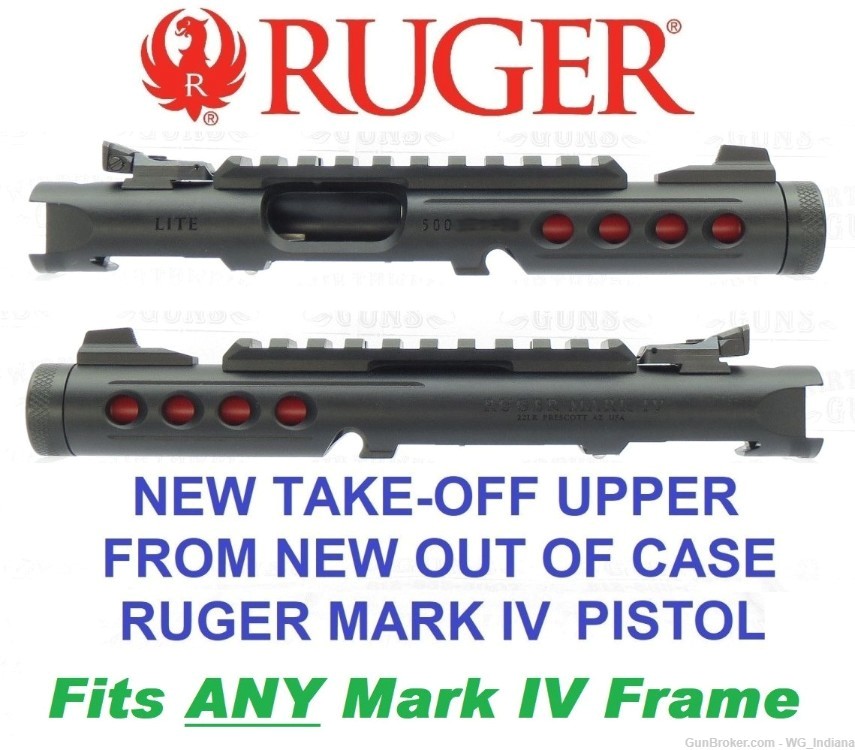 NEW Ruger Mark IV LITE Upper USMC Model 43942 Black w/Red Barrel liner-img-0