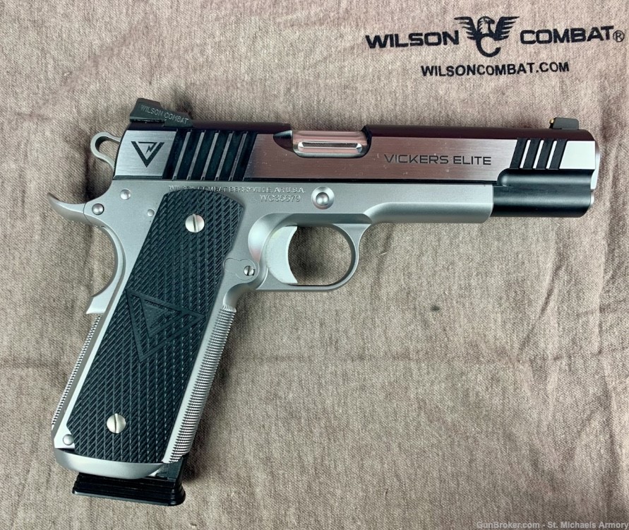 Wilson Combat Vickers Elite Full Size 1911 Stainless Two Tone .45 ACP - NEW-img-2