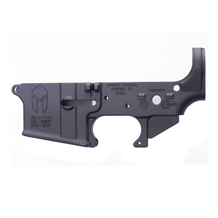 Spikes Tactical Spartan Lower with Custom Markings Black Matte -img-0