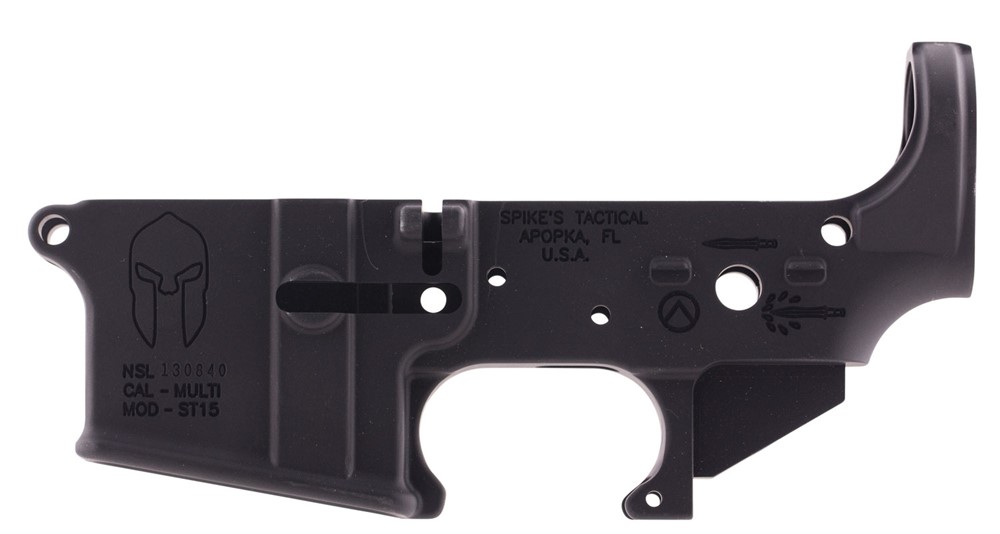 Spikes Tactical Spartan Lower with Custom Markings Black Matte -img-1