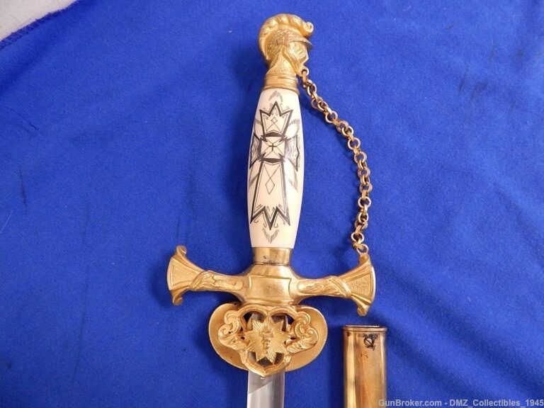 1900s-20s Knights Templar Fraternal Sword with Scabbard-img-7