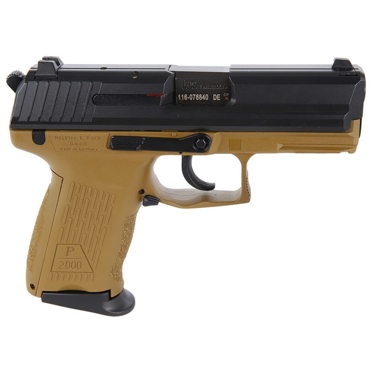 HK P2000 V3 9mm 3.66" Bbl DA/SA NMS FDE Pistol w/(2) 13rd Mags 81000839-img-1
