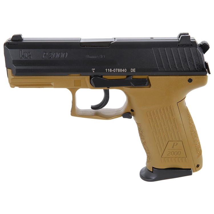 HK P2000 V3 9mm 3.66" Bbl DA/SA NMS FDE Pistol w/(2) 13rd Mags 81000839-img-0
