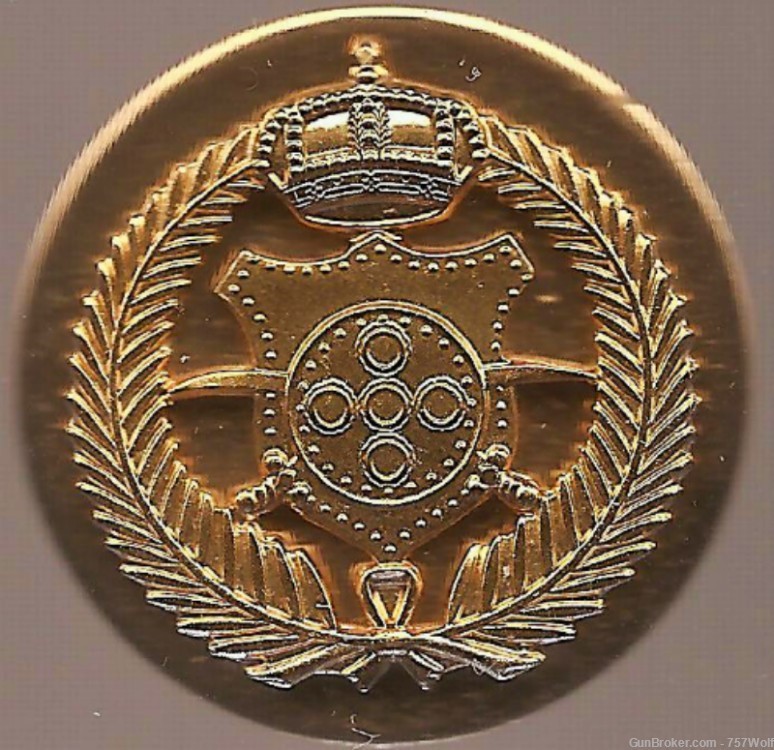 Royal Saudi Military Army Gold Color Collar Disc 1 1/8" (a)-img-0