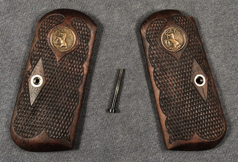 COLT 1903/1908 .32ACP/.380ACP MODEL M DELUXE CHECKERED WALNUT GRIPS-img-0