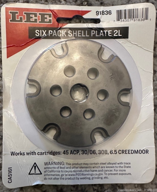 Lee Pro 6000 Six Pack Shell Plate 2L 45 ACP .30-06 .308 6.5 Creedmore-img-0
